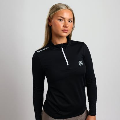 Woman Zukon Aerolite Quarter Zip- Black