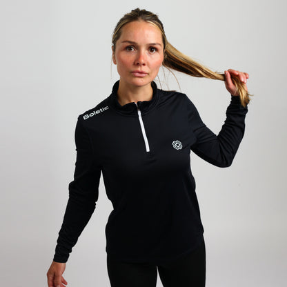 Woman Zukon Aerolite Quarter Zip- Black