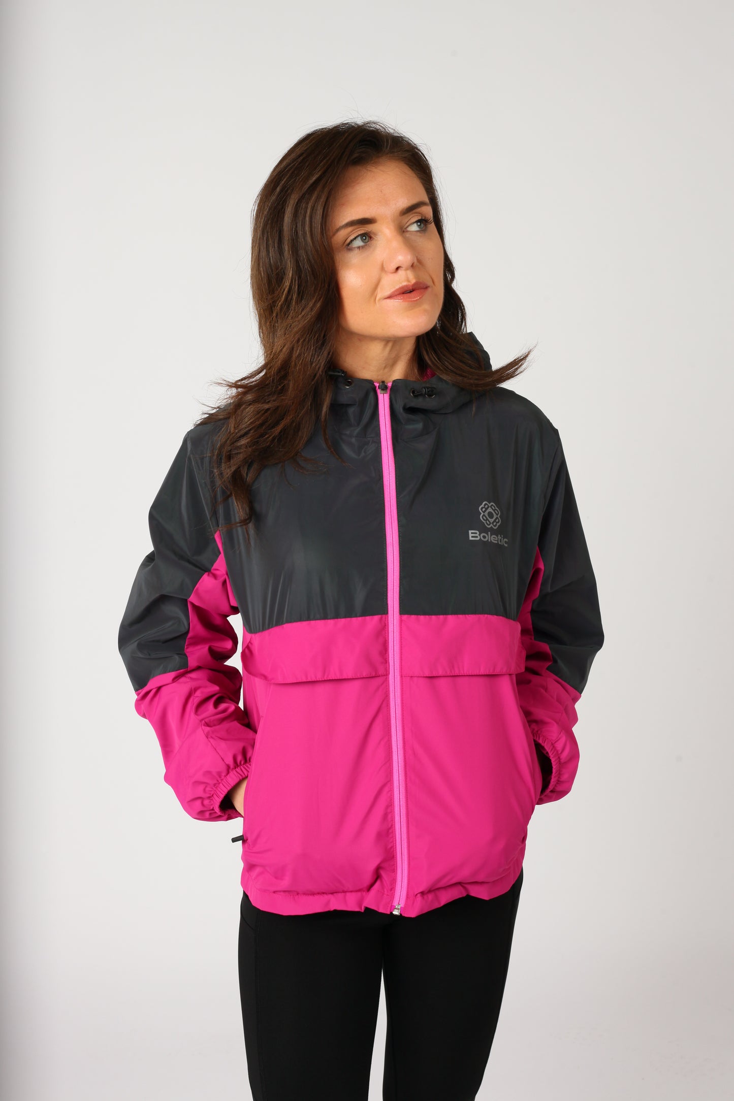 Woman's FEAR Reflective Windbreaker- Pink